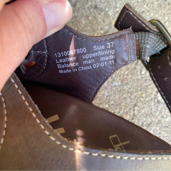 DANKSO Women’s Brown Leather Open Toe Platform Chunky Heel Size 37 - Picture 10 of 11